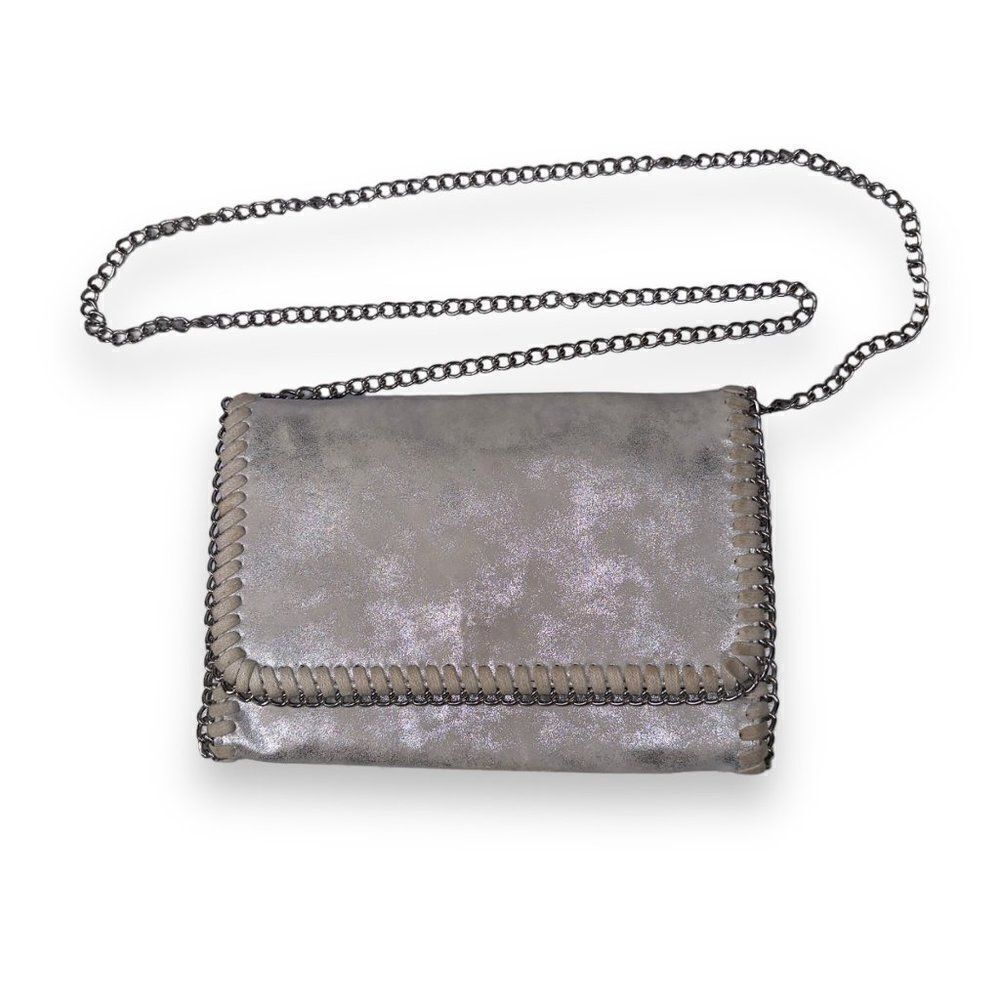 Chelsea28 Metallic Silver‎ Crossbody Bag Purse / Clutch